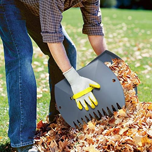Jardineer Leaf Scoops Hand Rake, Lightweight Leaf Grabber, Grey Leaf Collector, Leaf Picker Upper for Leaves, Grass, Lawn Clippings