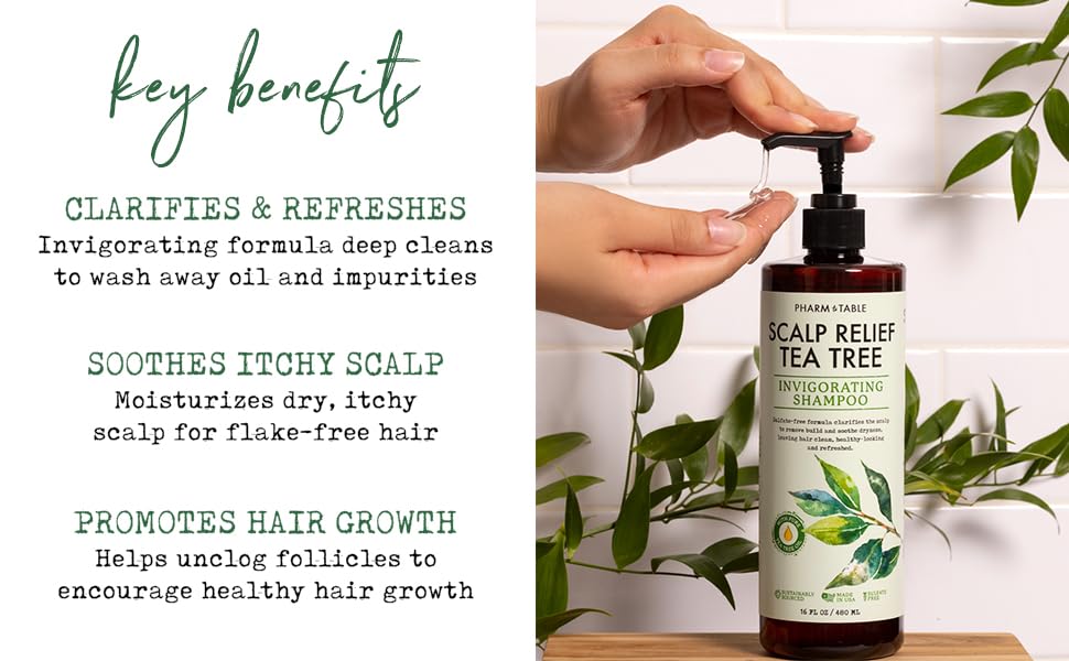 PHARM TO TABLE Scalp Relief Tea Tree Shampoo 960ml