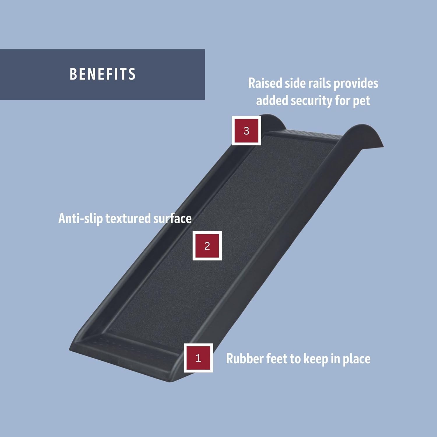 Trixie Folding Pet Ramp, Black | Folding Dog Ramp with High Traction Surface, Ideal for Cars and SUVs, Foldable, Easy to Store and Clean