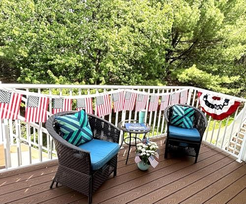 Annin Flagmakers (41320) PolyCotton American Flag Garland | 12 Flags - 12 Feet Long, Made in USA