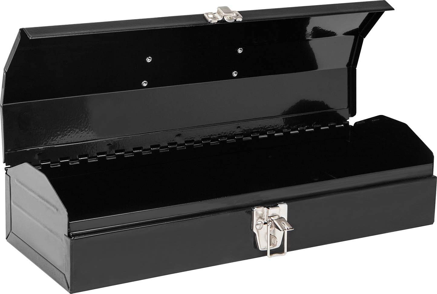 Torin ATB102B 16" Hip Roof Style Portable Steel Tool Box with Metal Latch Closure, Black