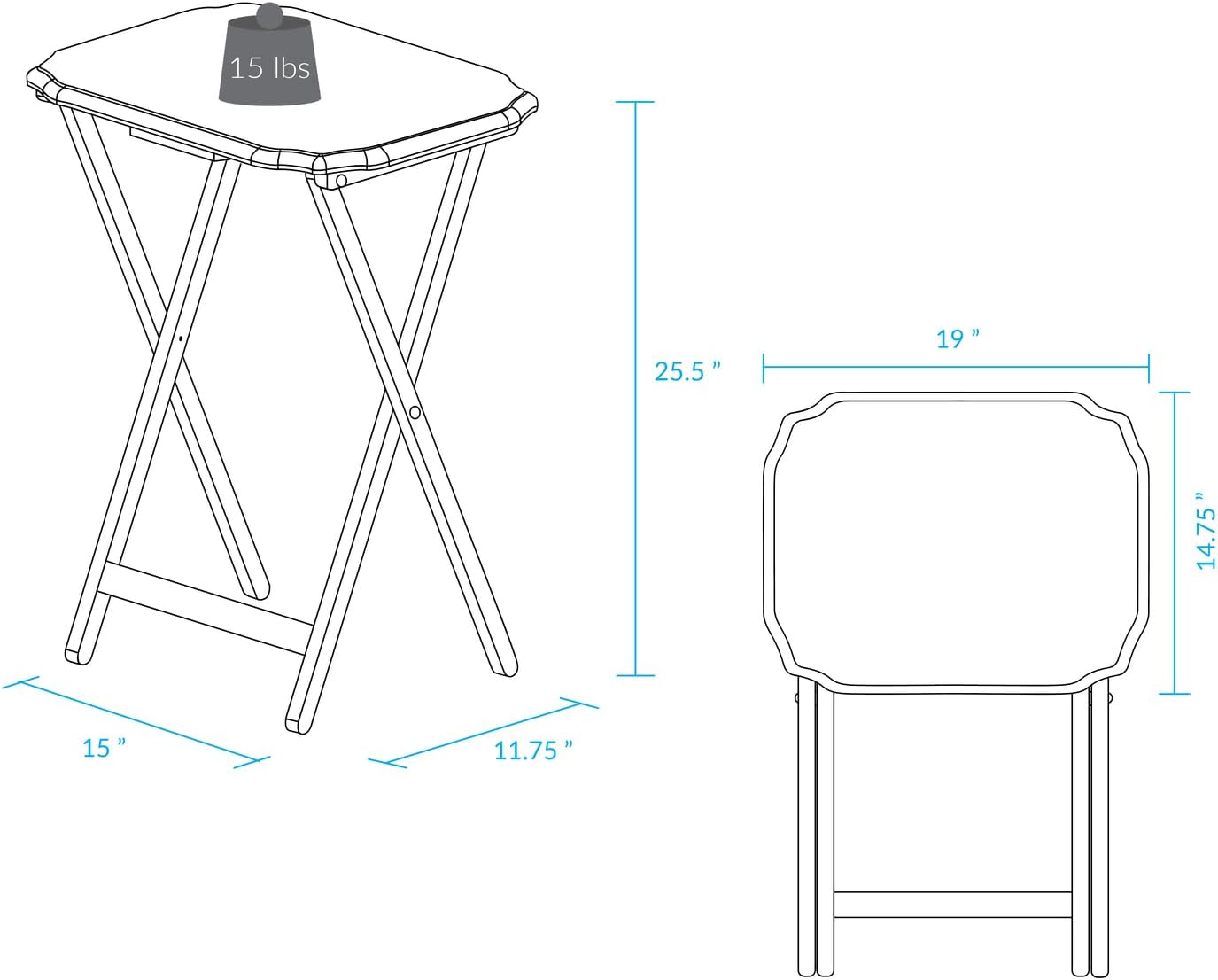 Casual Home 5 Piece Tray Table Set, Espresso