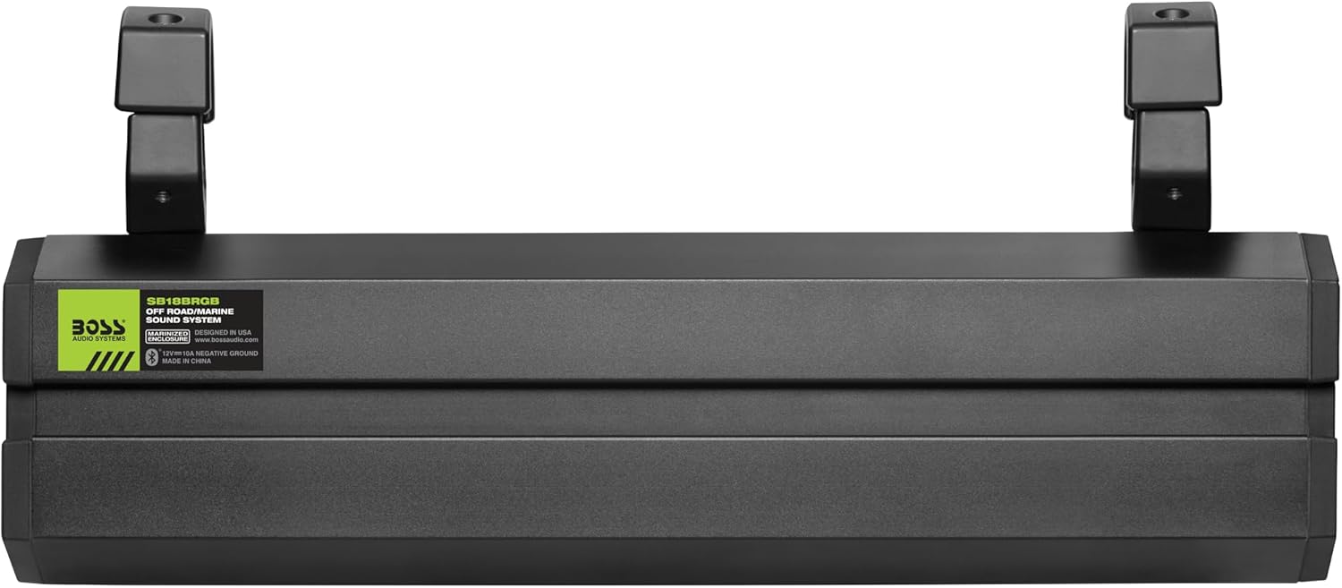 BOSS Audio Systems BRT26RGB IPX5 Weatherproof Bluetooth ATV Sound Bar - 26 Inches Wide, 4 inch Speakers, Tweeters, Amplified, Multicolor Illumination