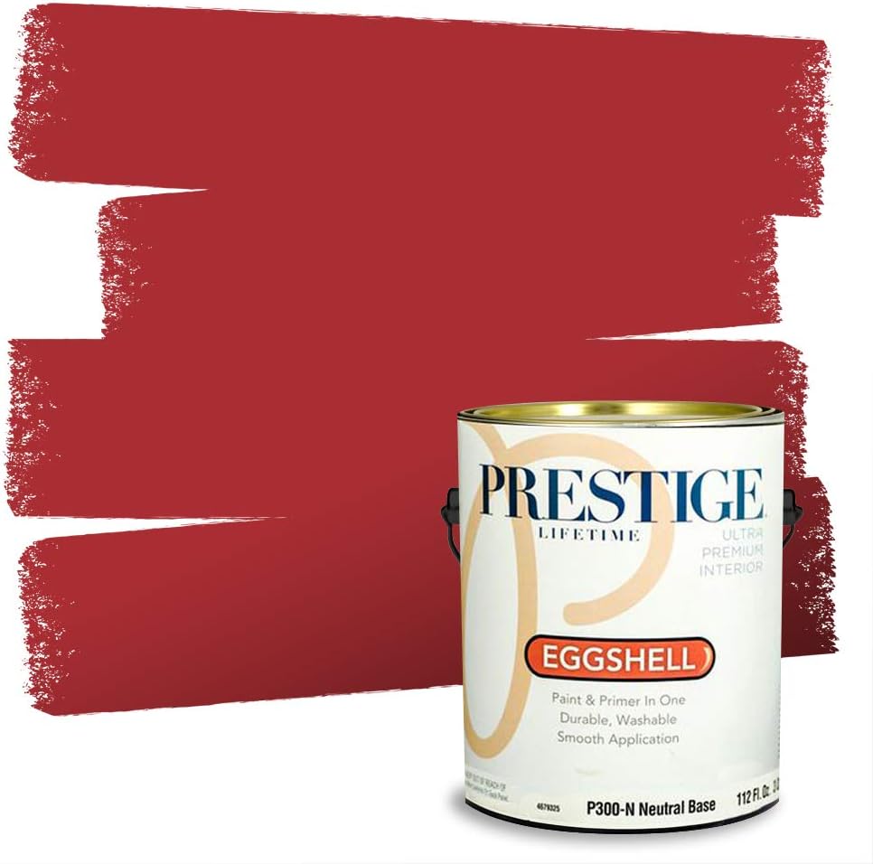 PRESTIGE Paints Exterior Paint and Primer In One, 1-Gallon, Satin, Comparable Match of Sherwin Williams* Real Red*