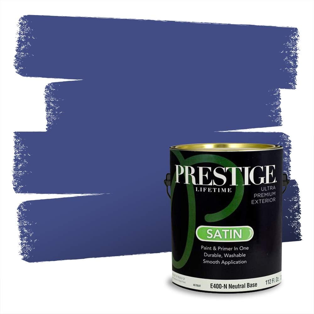 PRESTIGE Paints Exterior Paint and Primer In One, 1-Gallon, Semi-Gloss, Comparable Match of Behr* Intercoastal Gray*
