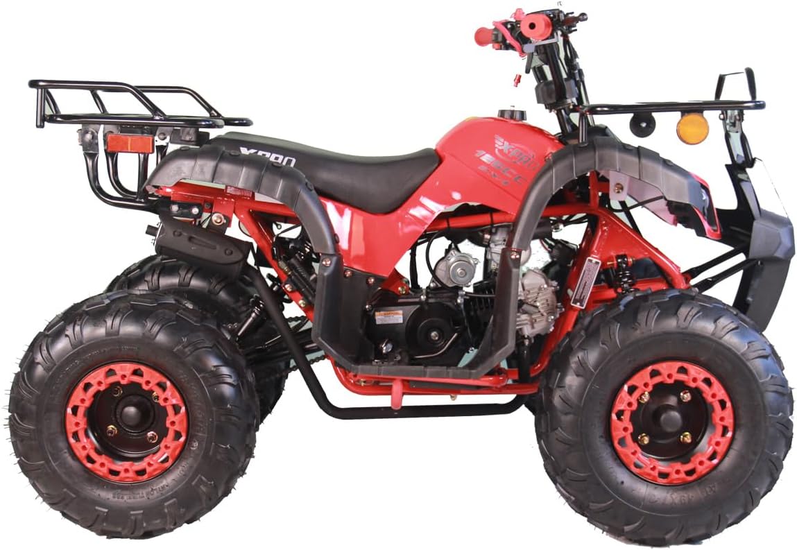 X-PRO 125cc ATV 4 Wheels Quad 125 ATV Quads with LED Lights, Big 19"/18" Tires!（Army Black）
