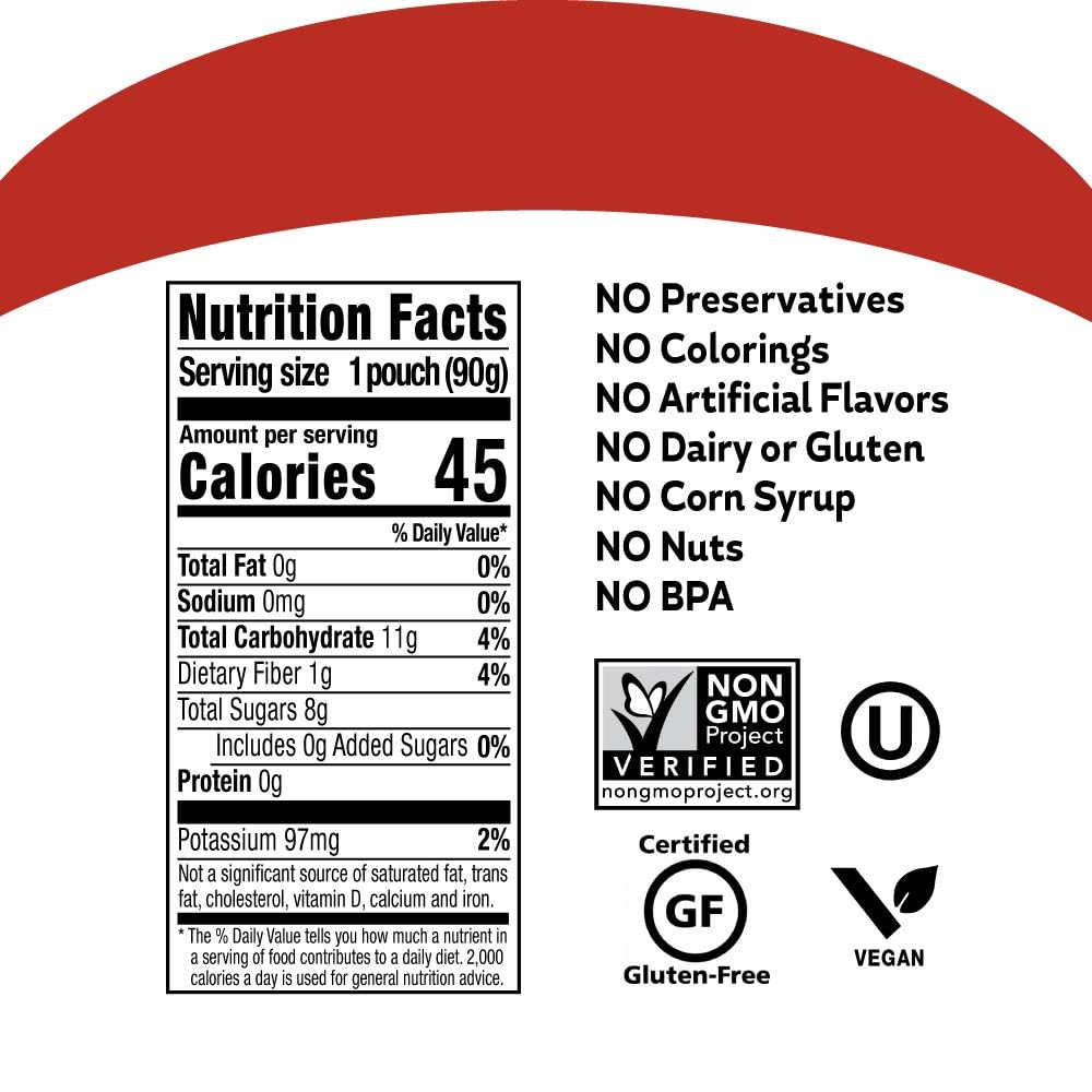 Buddy Fruits Snacks To Go Multifruit Unsweetened Applesauce 3.2oz Pouch (18pk) Gluten-Nut-Dairy-Preservatives-BPA Free, Non GMO, Kosher