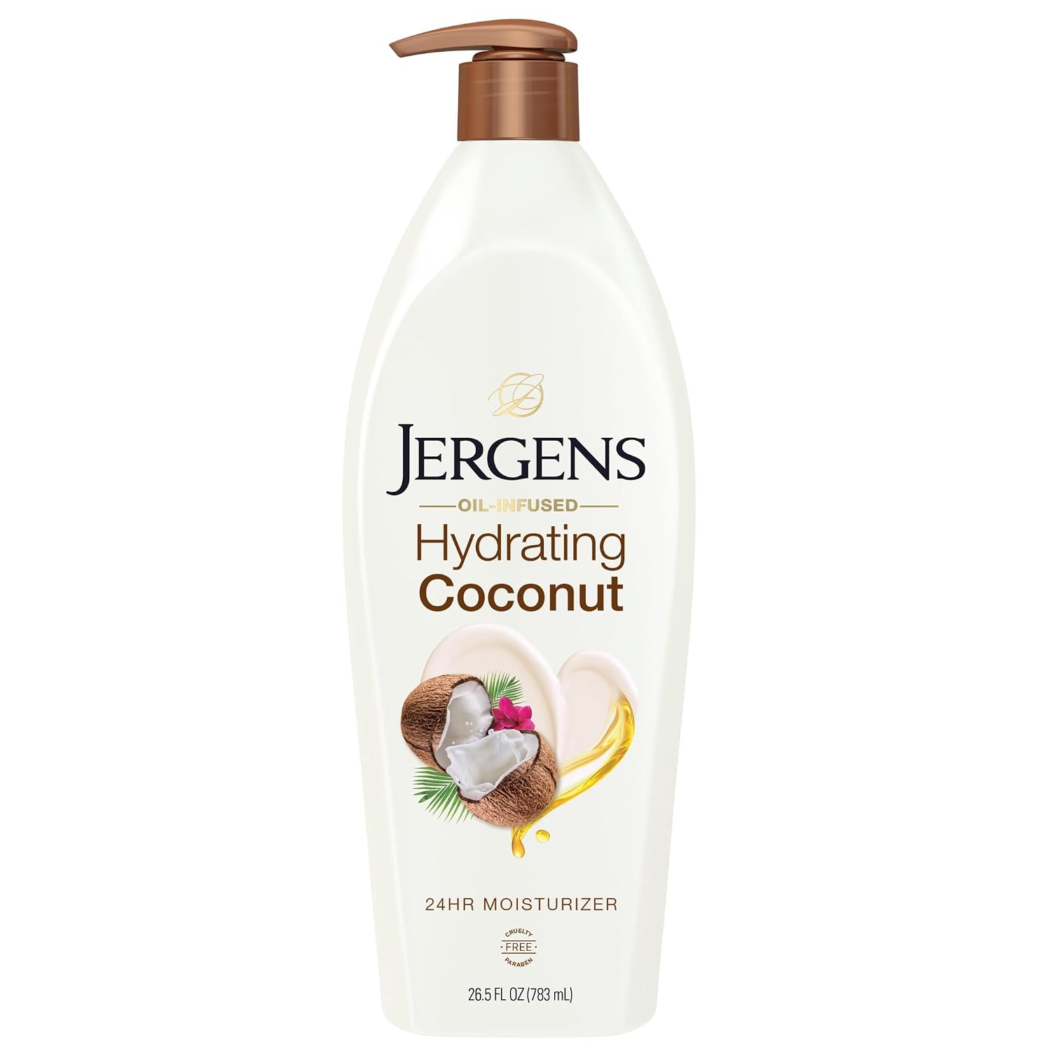 Jergens Hydrating Coconut Body Lotion, Hand and Body Moisturizer, Infused with Coconut Oil, Hydrates Dry Skin Instantly, Dermatologist Tested, 16.8 oz | Coconut Oil, Instantly Hydrates, Dermatologist Tested, Extra Dry Skin Care, Long-Lasting Moisture