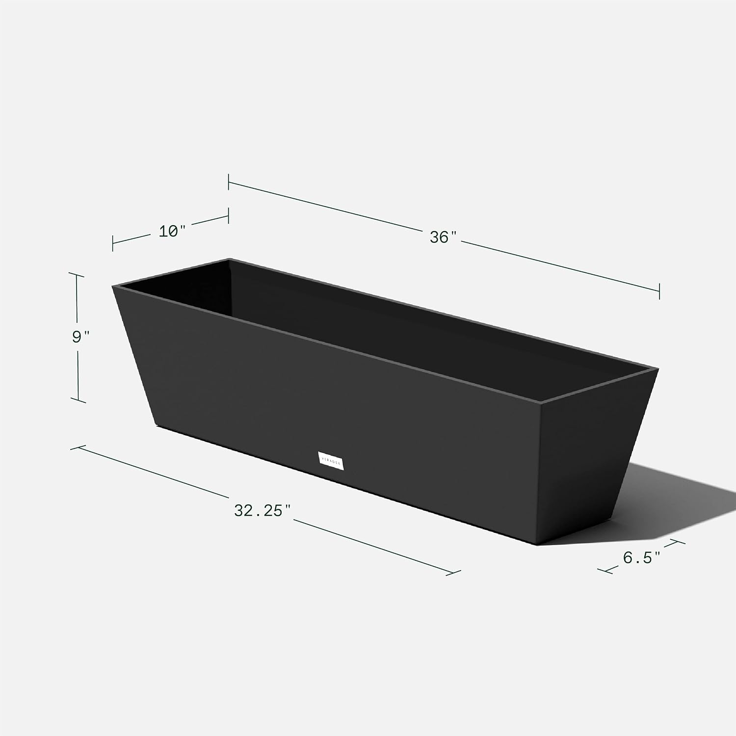 Veradek Pure Series Window Box Planter - Tapered Outdoor Planter | Made From Durable Plastic With Pre-Drilled Drainage Holes. Modern Patio/Tabletop Décor for Plants and Flowers