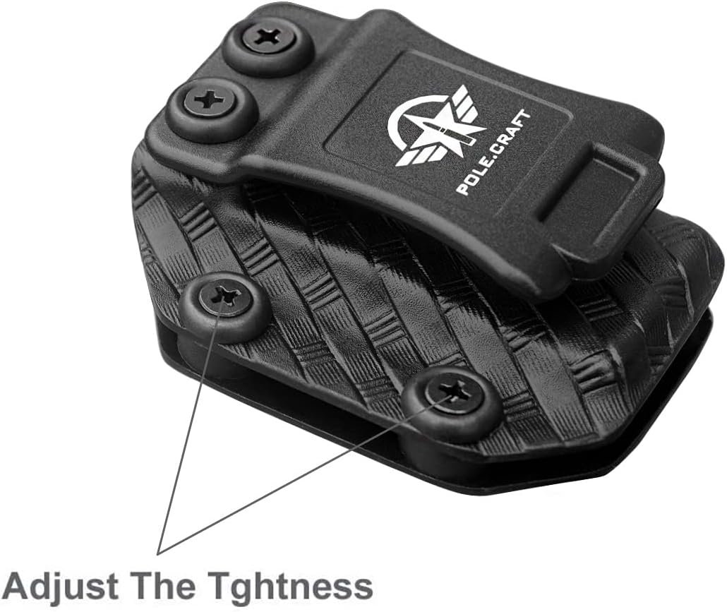 POLE.CRAFT IWB/OWB Magazine Holster Kydex - Mag Carrier Fits: 9mm .40 Double Stack / 9mm .40 Single Stack - P365 1911 Glock 19 19X 17 26 27 28 43 22