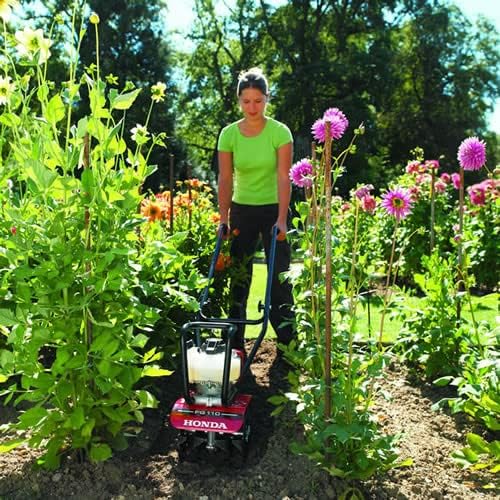Honda FG110 Mini Tiller Cultivator (FG110KiAT) | 6- to 9-Inch Tilling Width, Break New Ground or Prep Soil, Gas Engine, Adjustable Depth Bar