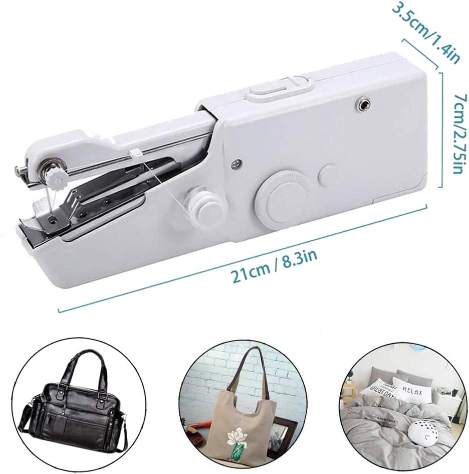 Blizzow Handheld Sewing Machine, Mini Portable Sewing Machine, Electric Household Quick Repairing Tool with Measure Tape for Fabric, Kids Cloth