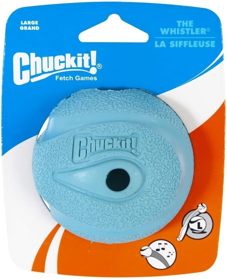 Chuckit! The Whistler Ball Dog Toy, Medium (2.5 Inch Diameter) for Dogs 20-60 lbs, Pack of 2, Multicolor