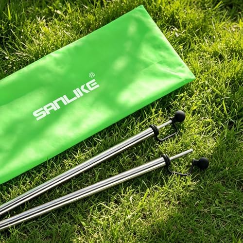 SANLIKE 2 Sets Tarp Poles 95in Telescoping Stainless Steel Tent Poles