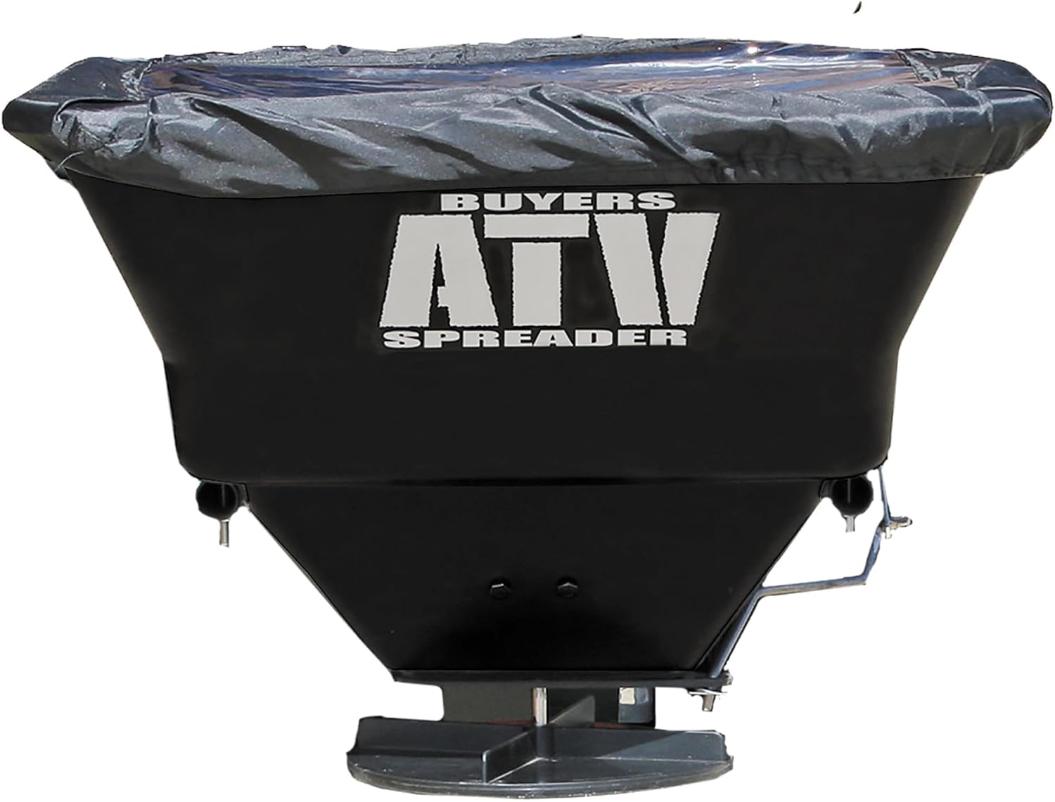 Buyers Products ATVS100 ATV Broadcast Spreader with Rain Cover, 100 lb Capacity, Rear Rack Mount, Poly Hopper, 12V Motor, for Seed, Fertilizer