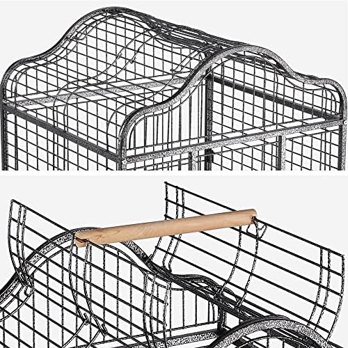 Yaheetech 63'' Bird Cage with Stand Wrought Iron Rolling Open Play Top Large Bird Cage for Mini Macaw African Grey Amazon Parrot