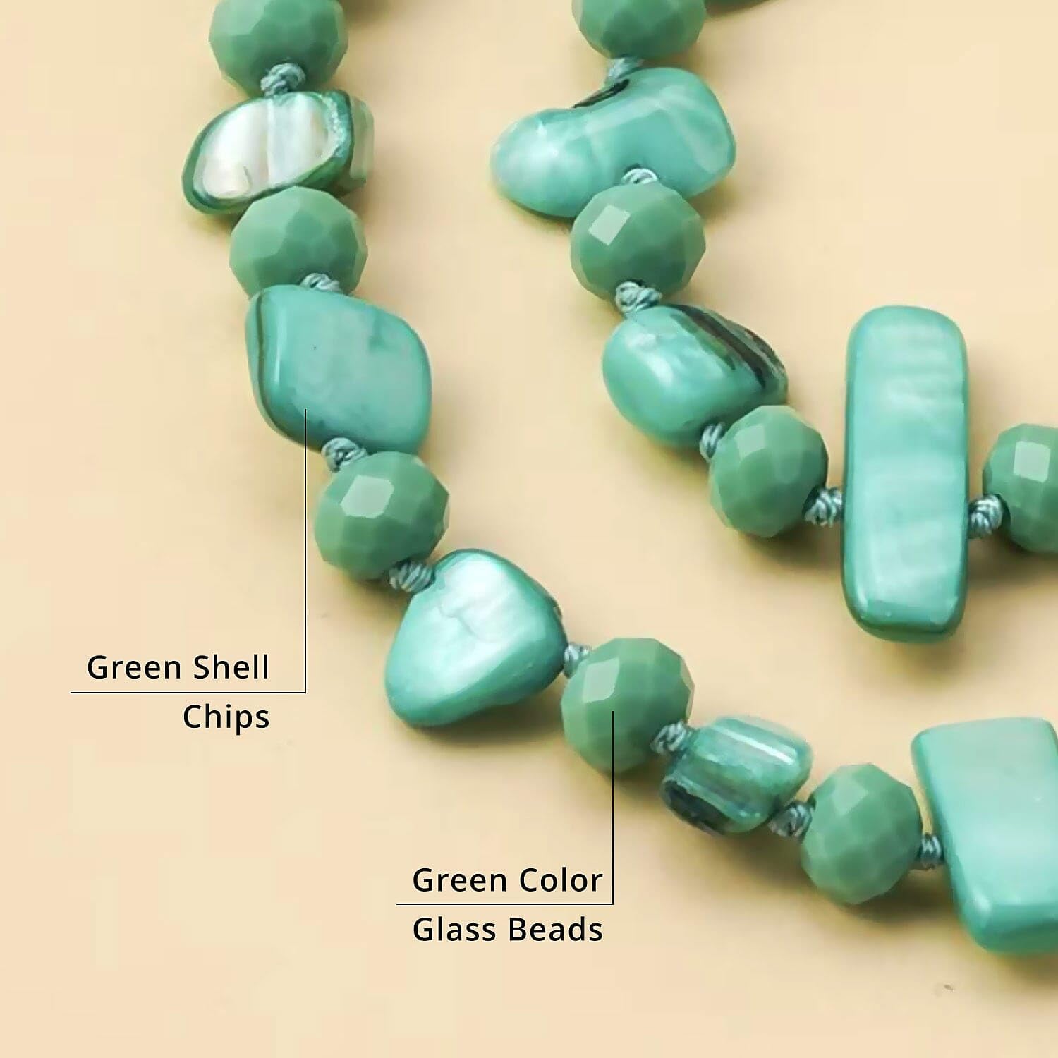 SHOP LC DELIVERING JOY Shell Chips Glass Beaded Necklace for Women Jewelry for Women Size 47" Birthday Gifts
