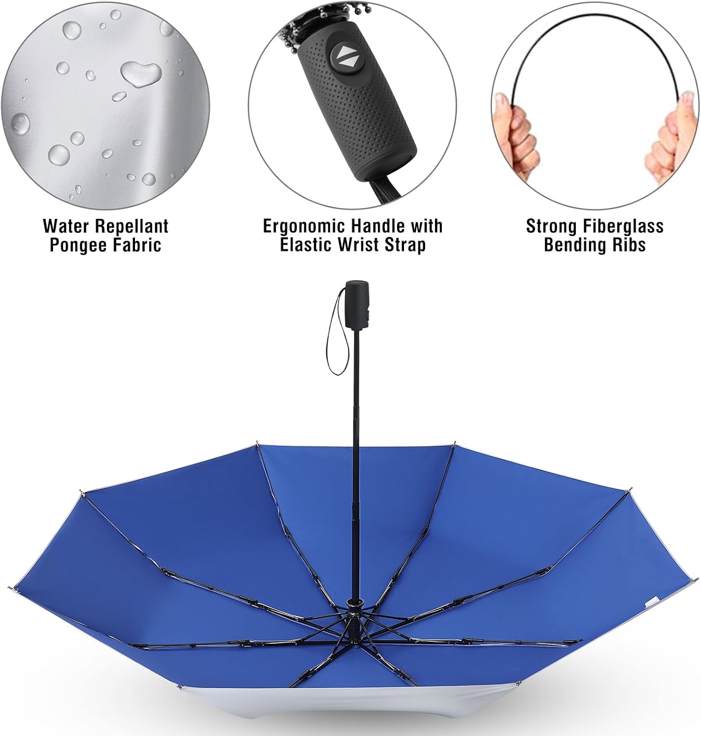 G4Free UPF 50+ UV Protection Travel Umbrella 42/46 Inch Auto Open Close