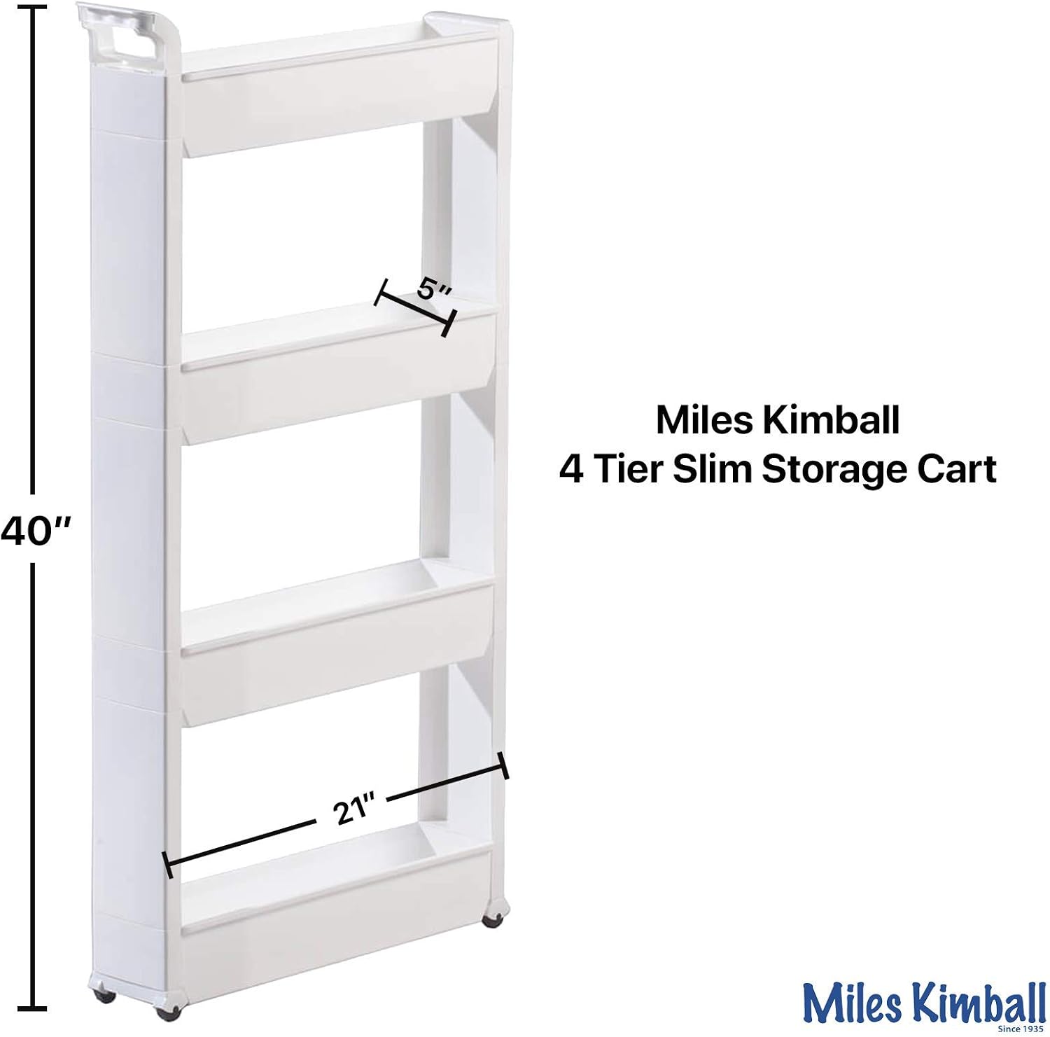 Miles Kimball Slim Storage Cart 4 Tier