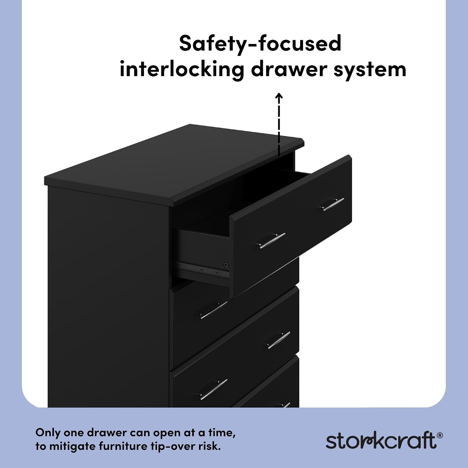 Storkcraft Brookside 2 Drawer Changing Table Dresser, Pebble Gray