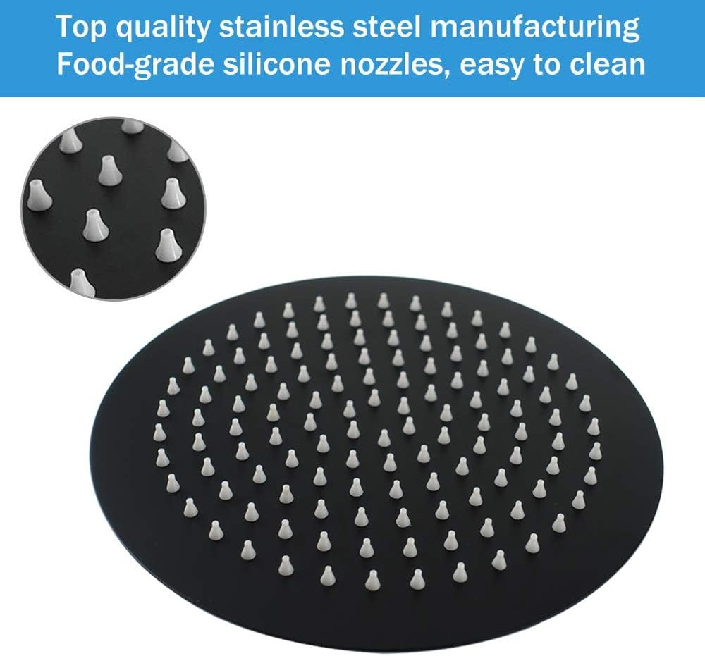 NearMoon Rain Shower Head, Ultra-Thin Design-Pressure Boosting, Awesome Some Experience, High Flow Stainless Steel Rainfall Head (10 Inch
