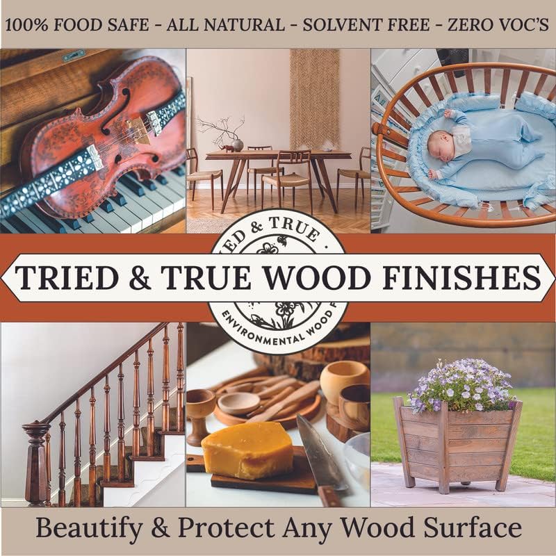 Tried & True Danish Oil, Pure Polymerized Linseed Oil Wood Finish, Pint | Ideal for Furniture, Rustic Pieces, & Priming Wood for Other Oil or Epoxy-Based Products, Food Safe, Simple, Fast Curing