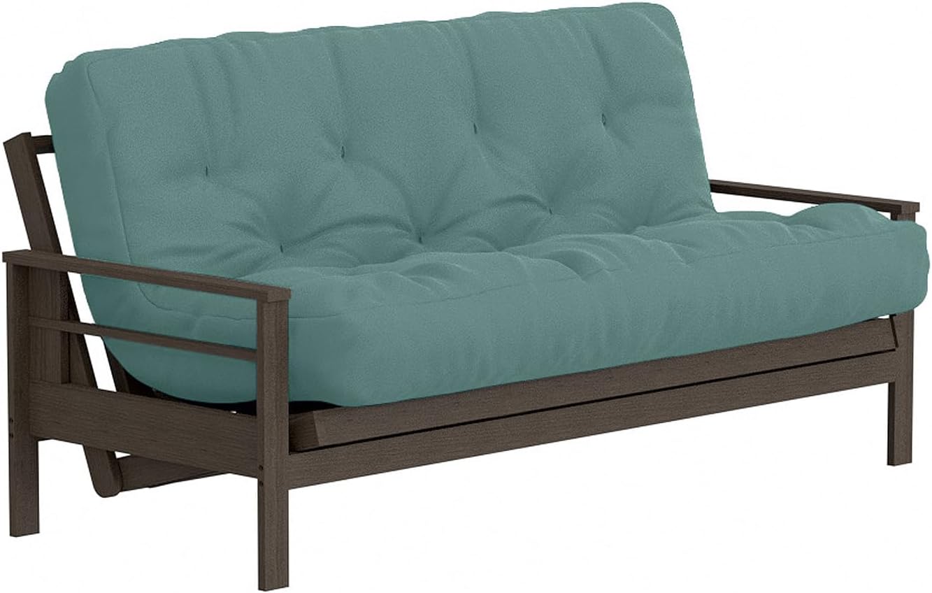 Royal Sleep Products by The Futon Factory 12 inch Foam Futon Mattress - Solid Black Fabric - Full Size - CertiPUR Certified Foams - Made in USA - (Frame not Included)