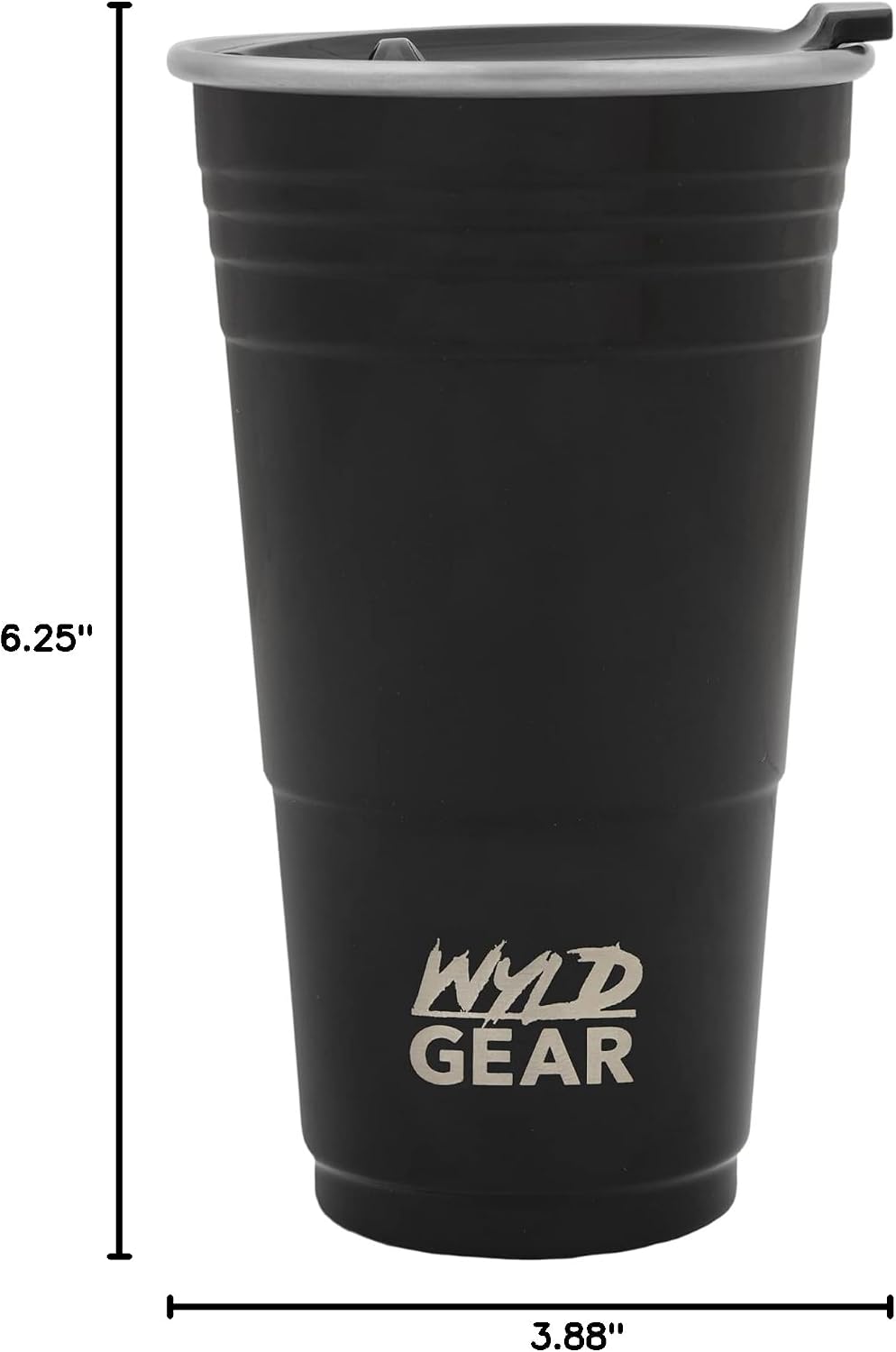 Wyld Gear Party Cup 24oz Red Stainless Steel Reusable Metal Cup with Lid