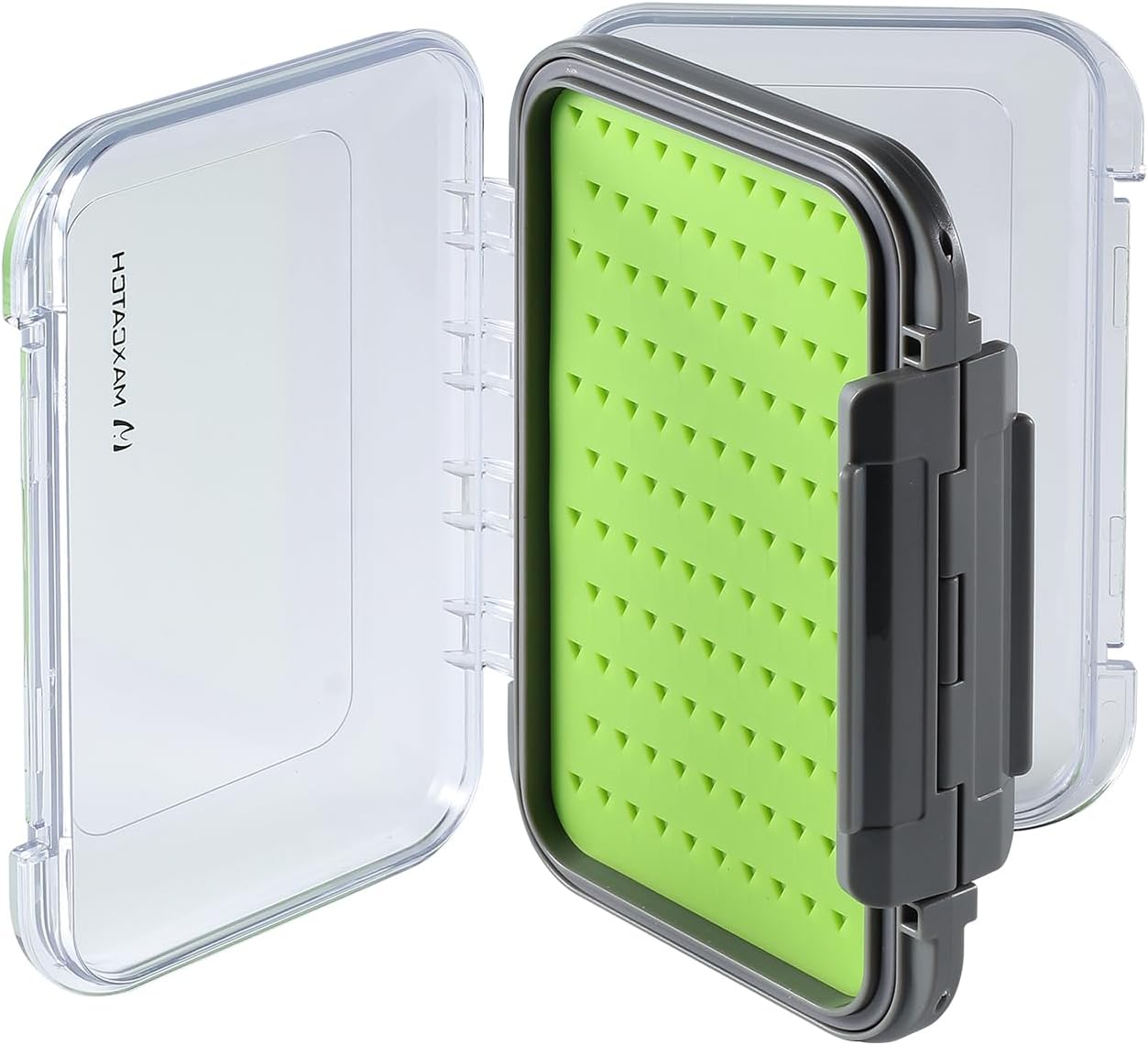 Maxcatch Waterproof Double-Sided Fly Box - Lightweight & Durable Fly Fishing Box with Clear Lid & Easy Grip Foam for Dry & Wet Flies Storage