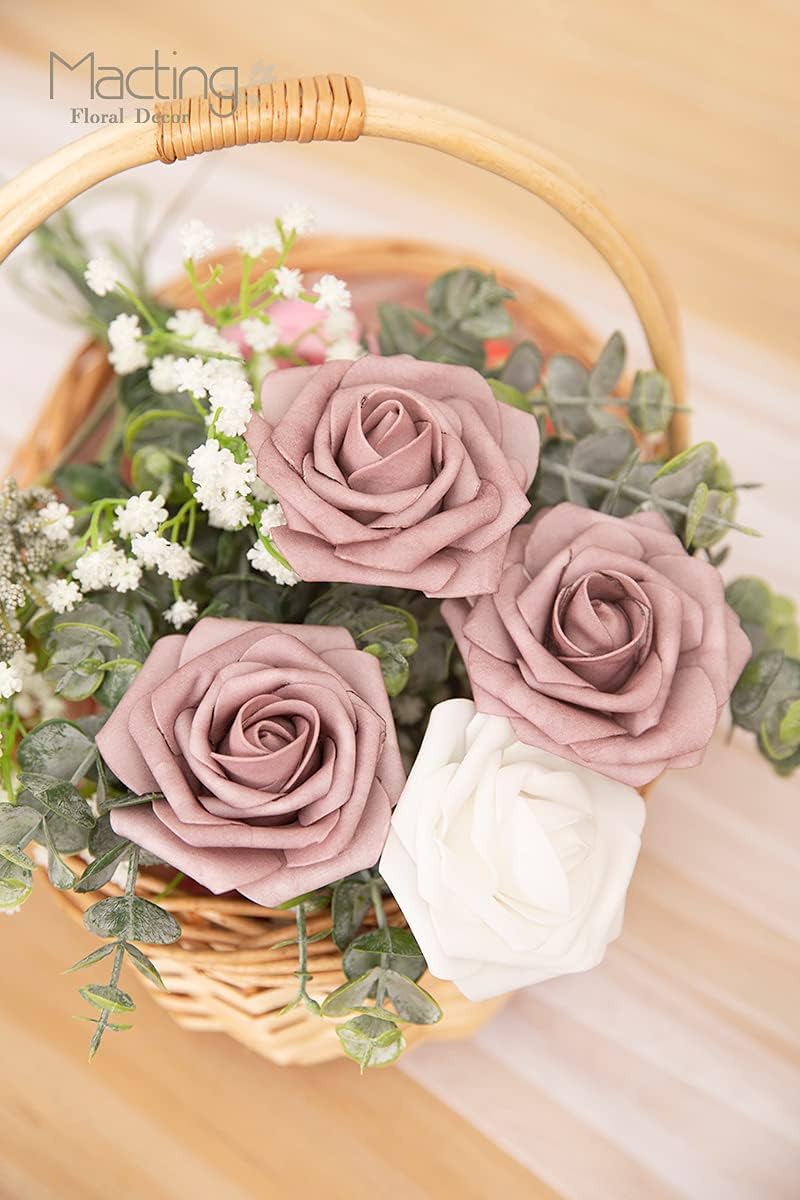 30PCS Yellow Artificial Flowers, Real Touch Fake Roses for Fall Decorations