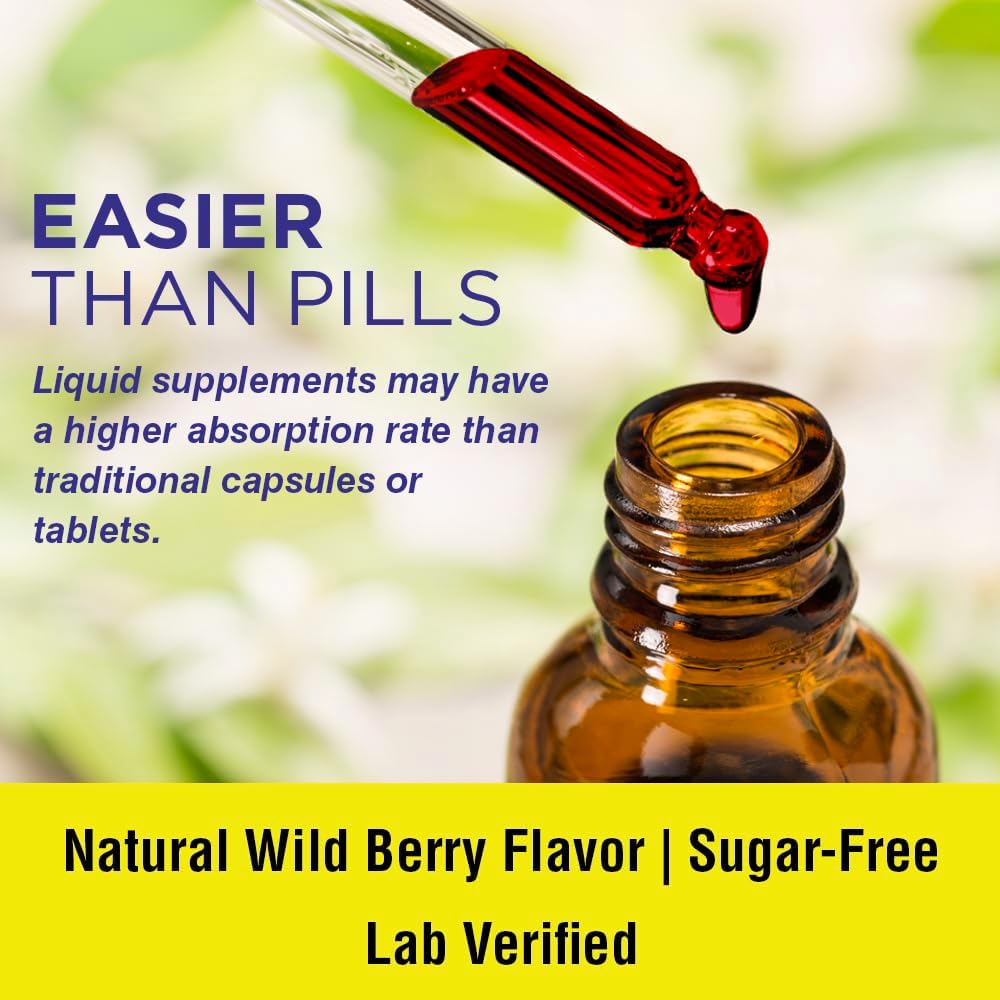 Nature's Life B12 Drops 5000 mcg - Vitamin B12 Methylcobalamin - Liquid B12 Supplement for Energy Metabolism, Nerve Function and Red Blood Cell Support Natural Mixed Berry, Sugar Free (200 Serv, 4oz)