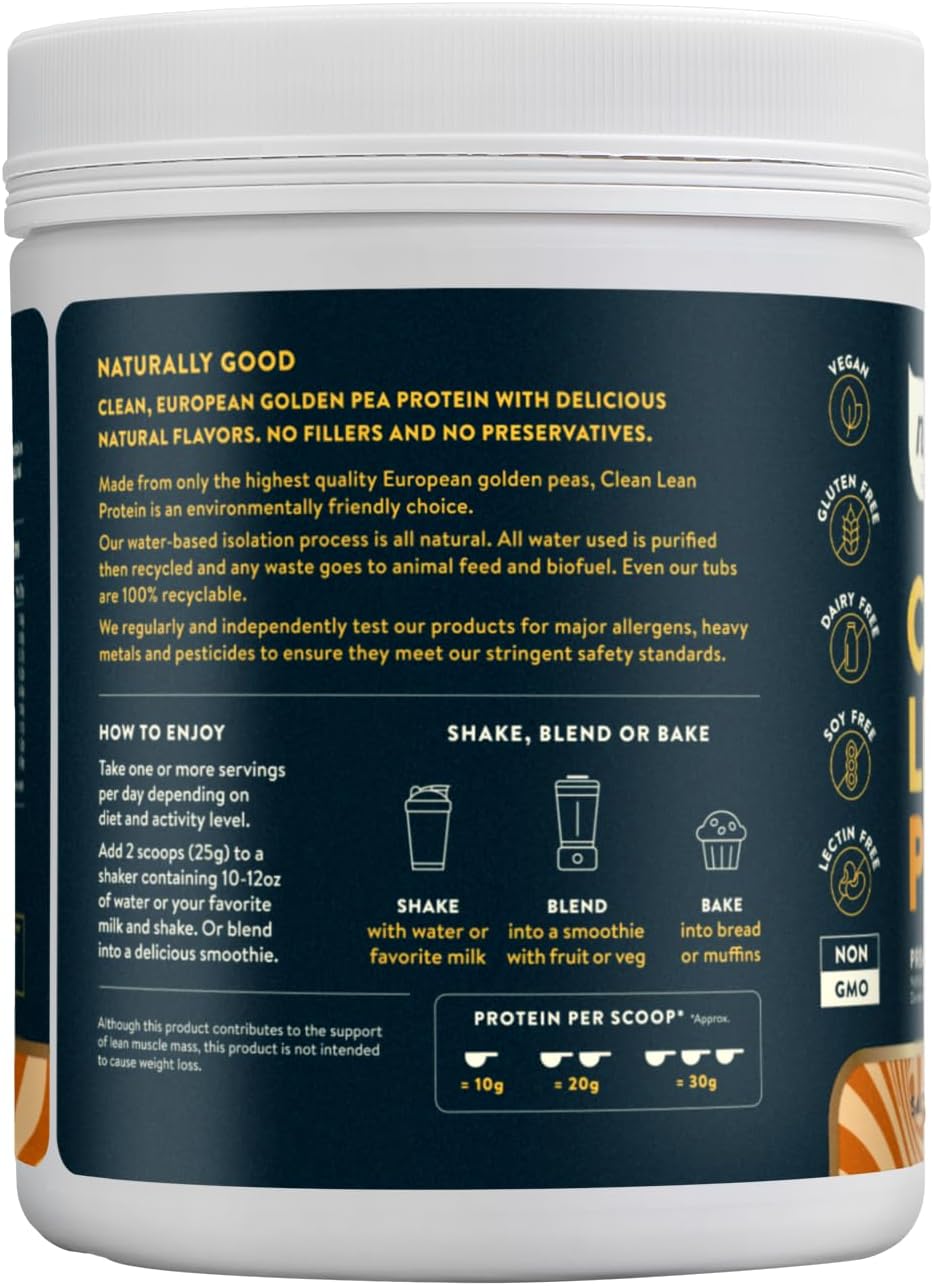 Nuzest Clean Lean Protein - Vegan Pea Protein Powder Rich Chocolate 1.1 lb | 20 Servings with 18g Protein Plant Based Protein Powder, Only 4 Ingredients, Dairy Free, Gluten Free, GMO Free, Protein Shake