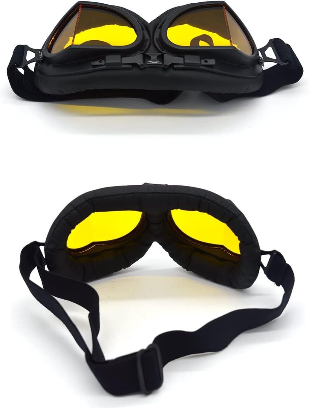 Motorcycle Goggles Anti Fog&Wind&Dust&Sand Aviator Pilot Motocross | Dirt Bike Atv Riding Goggles with Yellow Lens,Fit Over Glasses or Helmet