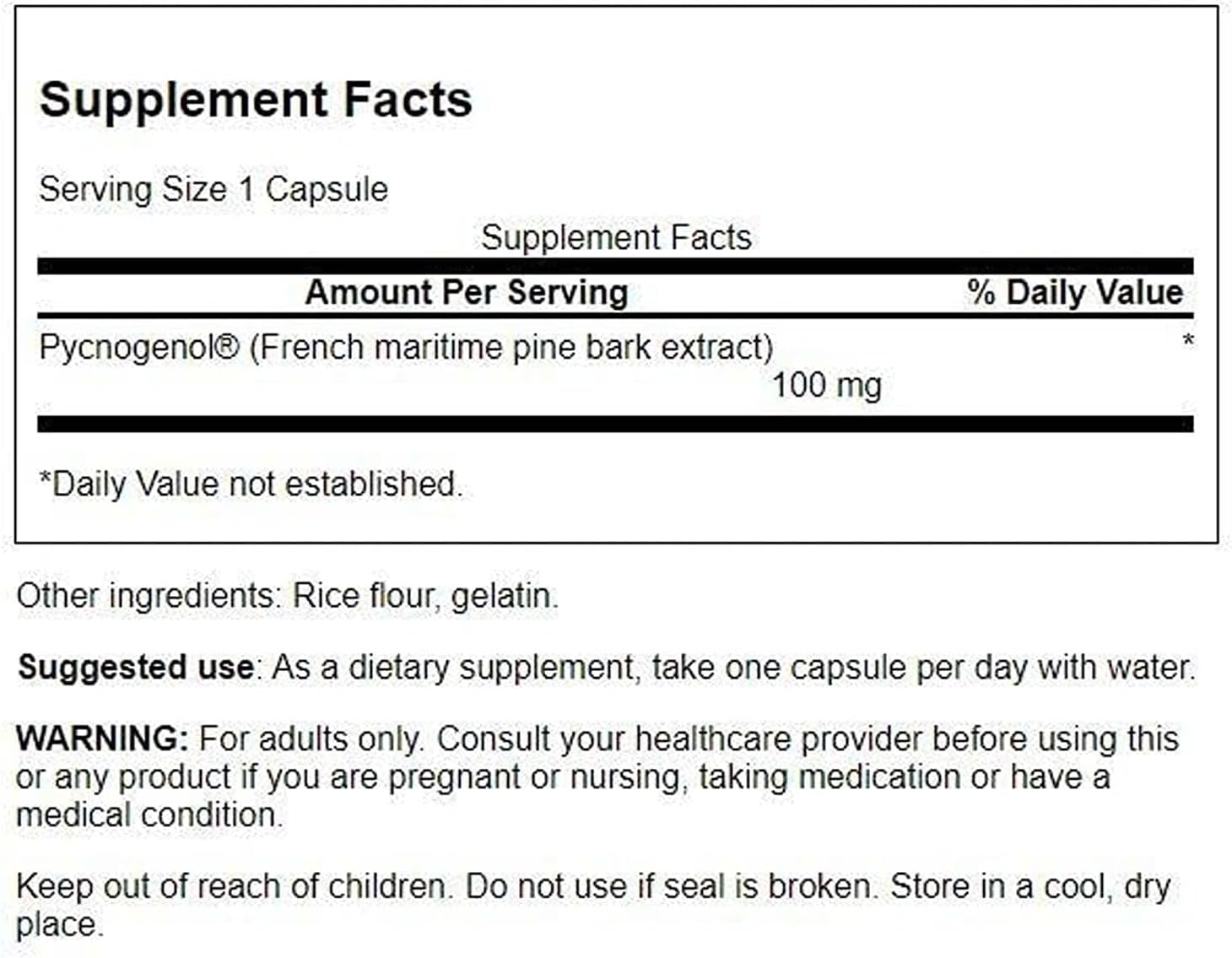 Swanson Pycnogenol Antioxidant 100 Milligrams, 30 Capsules | Provides Antioxidant Support, Supports Healthy Body Function and Promotes Overall Everyday Wellness Naturally
