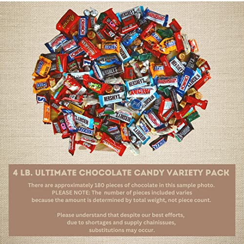 ULTIMATE Assorted CHOCOLATE Candy Mix! (4 Lbs.) Fun Mega Variety! Individually Wrapped Minis, Bulk, FRESH & DELICIOUS Fun Size Assortment