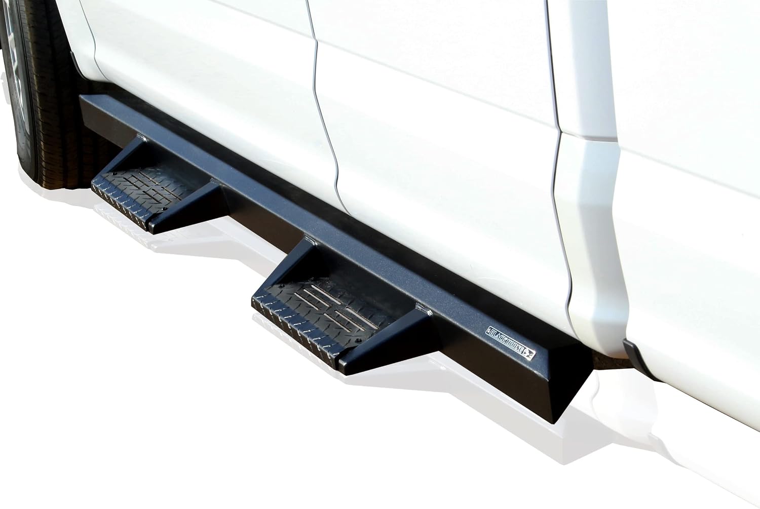 Black Horse Impact Heavy Duty Drop Side Steps Black Compatible with 09-10 Ram 1500|11-18 Ram 1500|19-22 Ram 1500 Classic|2010 Ram 2500/3500|11-23