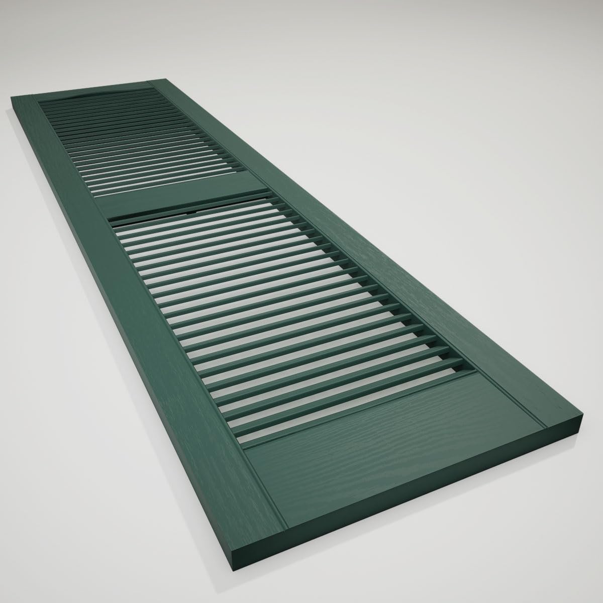 14 1/2"W x 60"H EverColor Open Louver Exterior Vinyl Shutters, w/Installation Shutter-Lok's & Matching Screws (Per Pair), Black