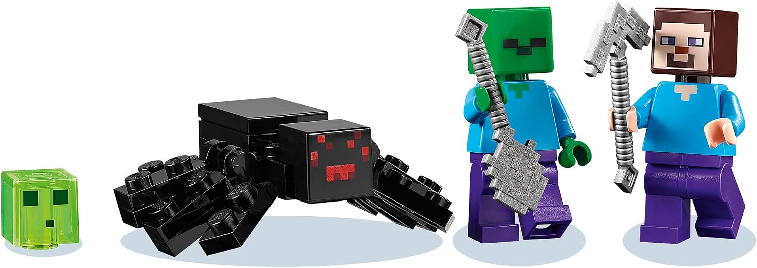 Lego Minecraft The Abandoned Mine Building Toy, Zombie Cave with Slime, Steve & Spider Figures, Gift idea for Kids, Boys and Girls Age 7 Plus 21166