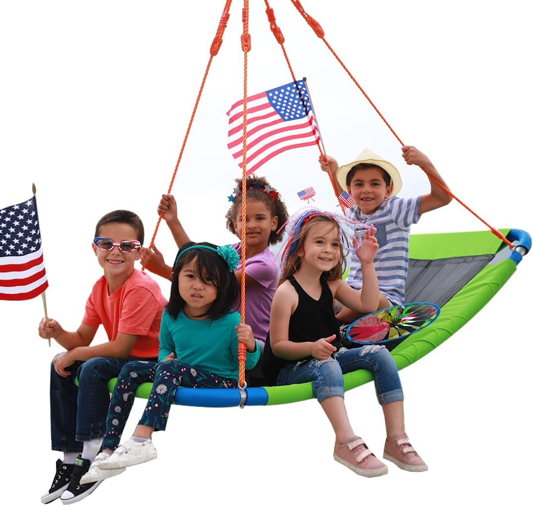 Platform Swing - Large Rectangle Saucer Swing for Kids and Adults