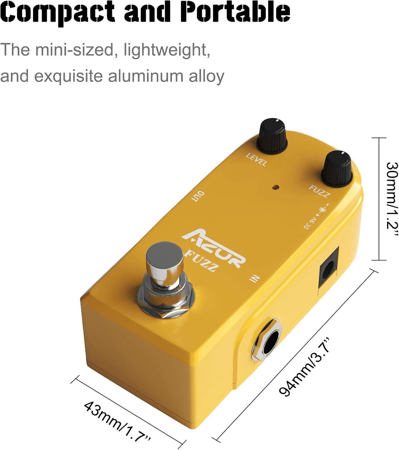 AZOR 5 Band Bass EQ Pedal, Aluminium Alloy True Bypass Equalizer Effect Pedal, Compact Mini Tone Control Pedal for Electric Bass Guitar