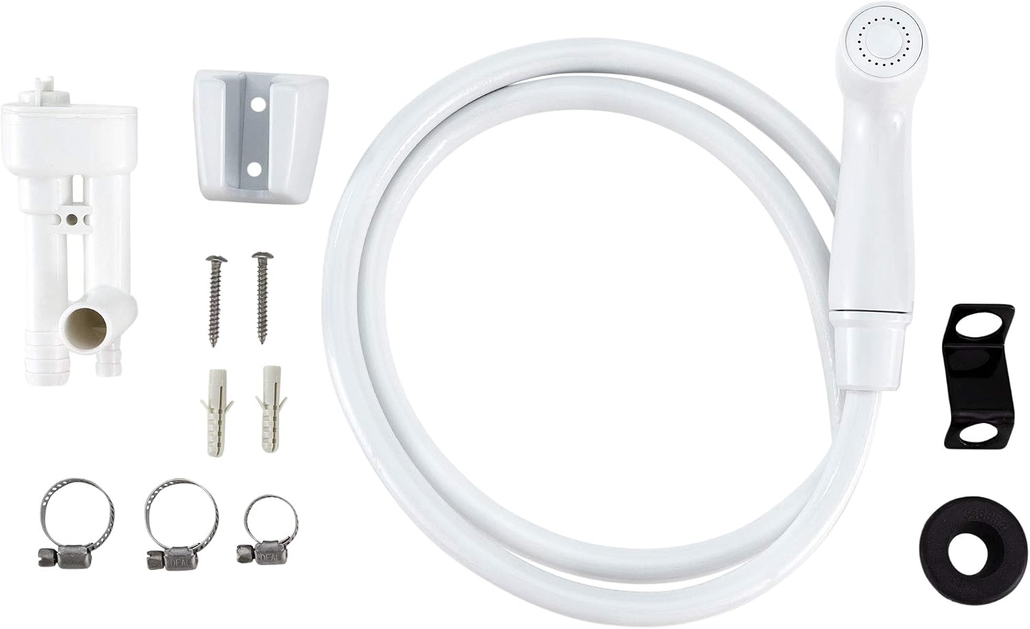 RecPro 4" RV Tub & Shower Diverter Faucet, White/Smoke, Handheld