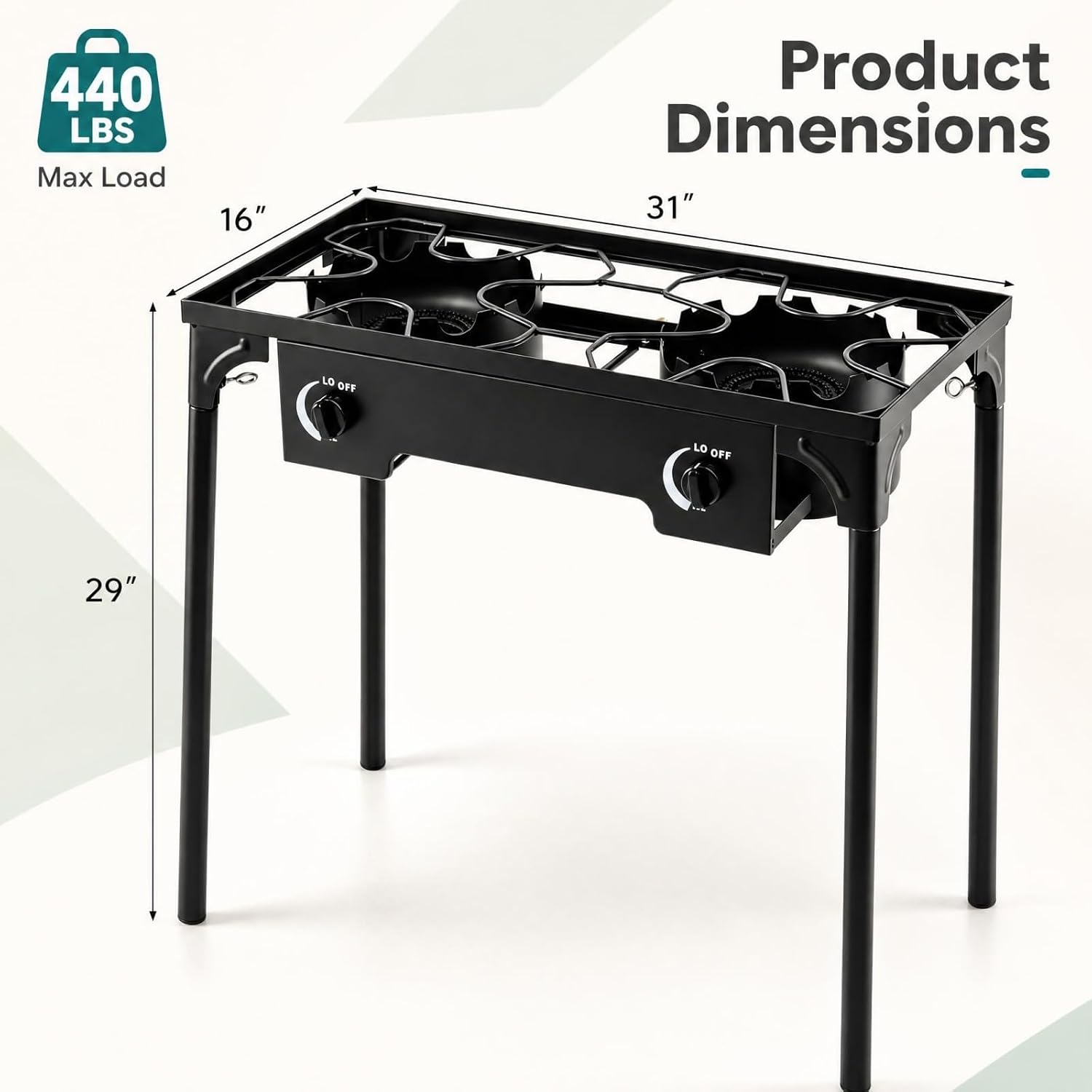 Goplus Outdoor Camping Stove, Dual Burner Propane Gas Cooker