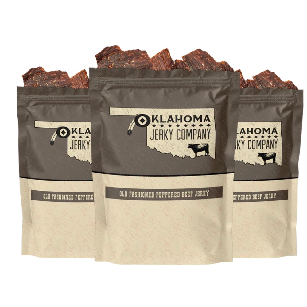 Old Fashioned Hickory Beef Jerky - No Frills Tough and Old Style Dry Beef Jerky - All Natural, Gluten Free, No Added Preservatives and No Added MSG, Healthy Protein Snacks, 2 oz (Pack of 3)