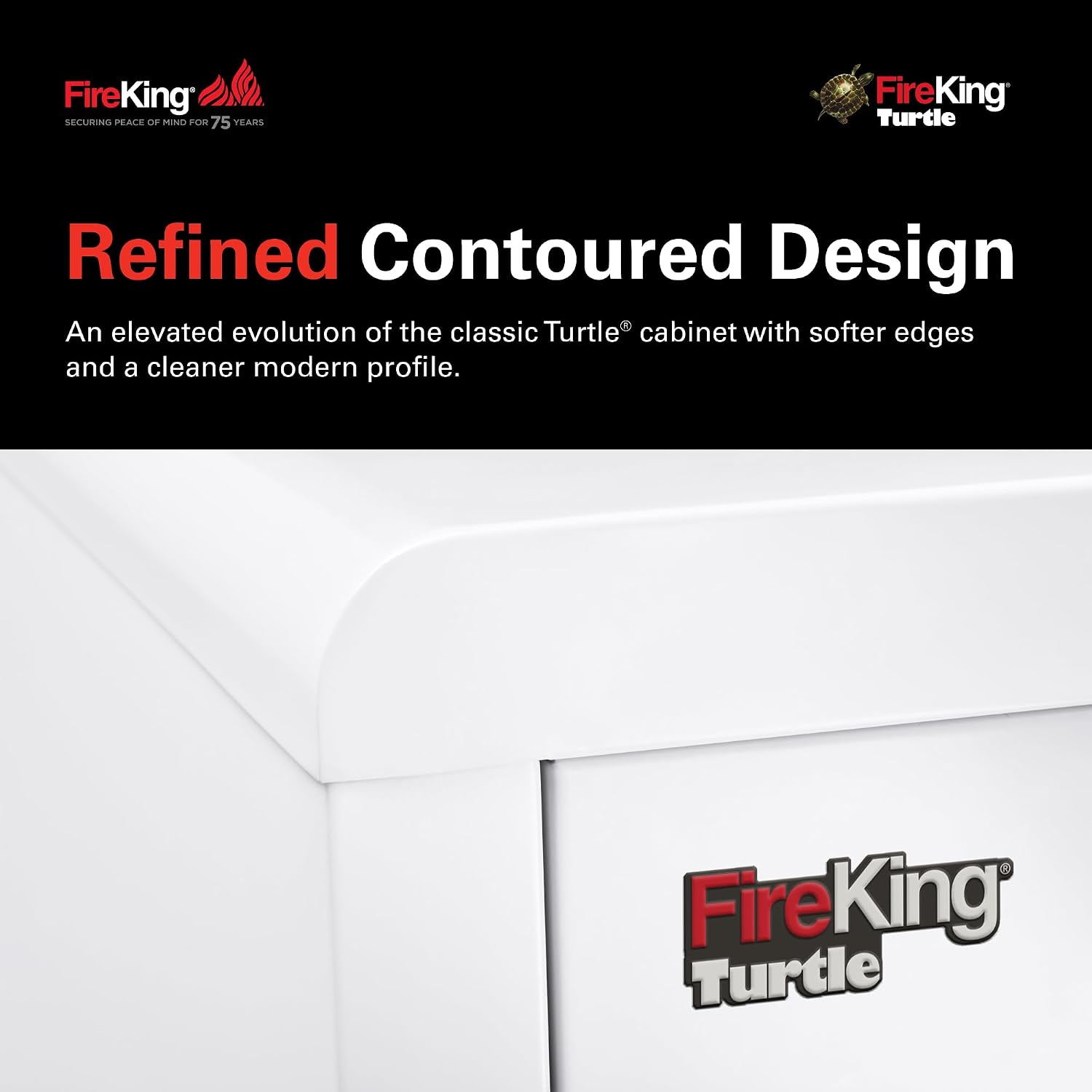 FireKing Turtle Vertical 2 Drawer Fire Rated File Cabinet, Black | 1 Hour Fire Rated Filing Cabinet - UL Class 350 - Water Resistant - Key Lock - Made in USA