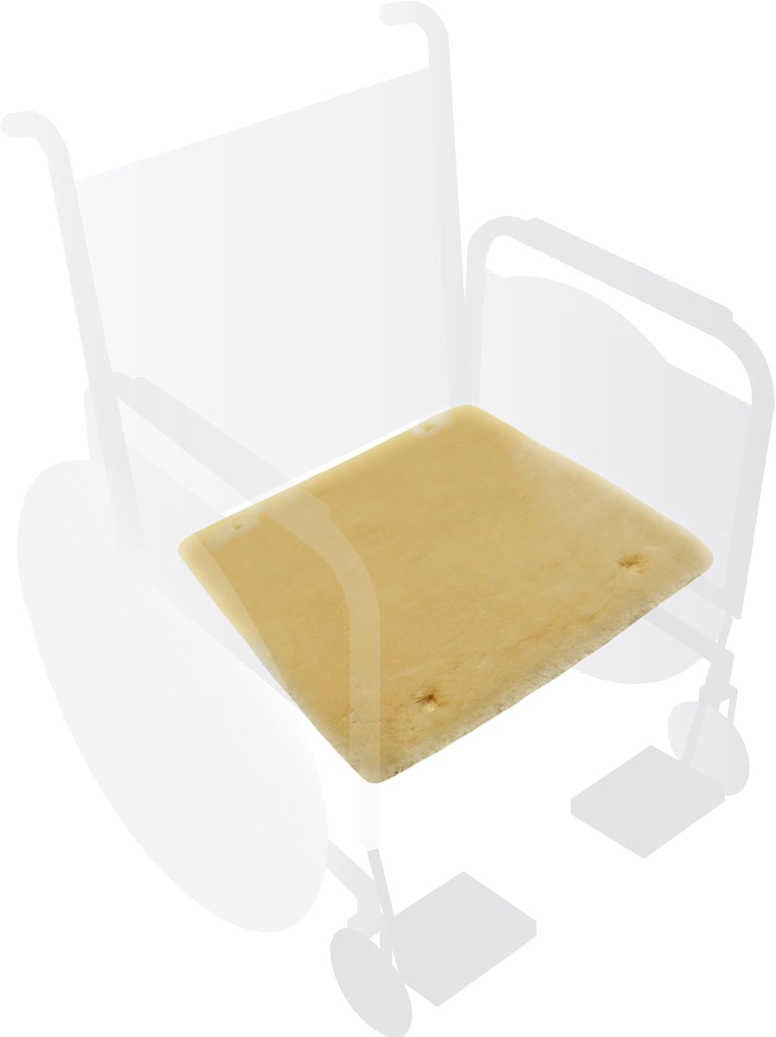 Genuine Australian Merino Sheepskin Wheelchair Seat Pad, Thick Pressure Relief Cushion for Comfort, Friction, & Pain Reduction, Breathable