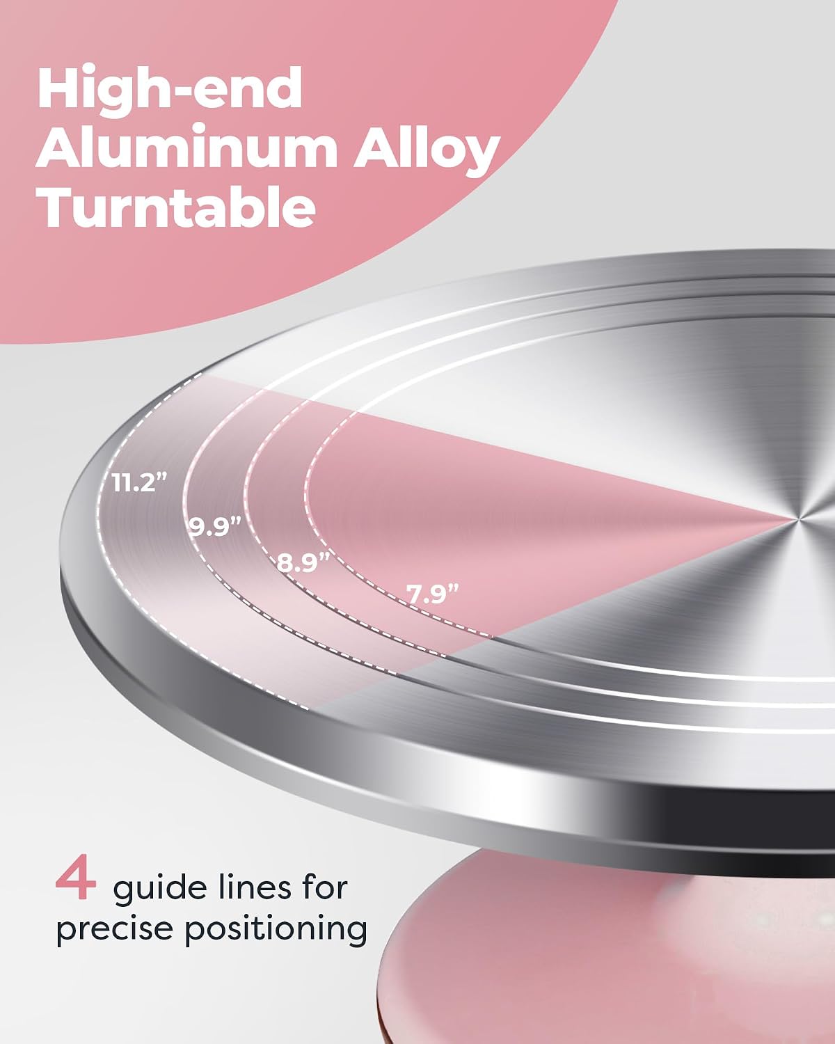 Kootek Aluminum Cake Stand Turntable Set for Decorating Baking Kit, 12" | Beginner-friendly, Baking Supplies Tools with Cake Stand Turntable for Decorating and Display, 2 Spatulas, 3 Icing Scrapers