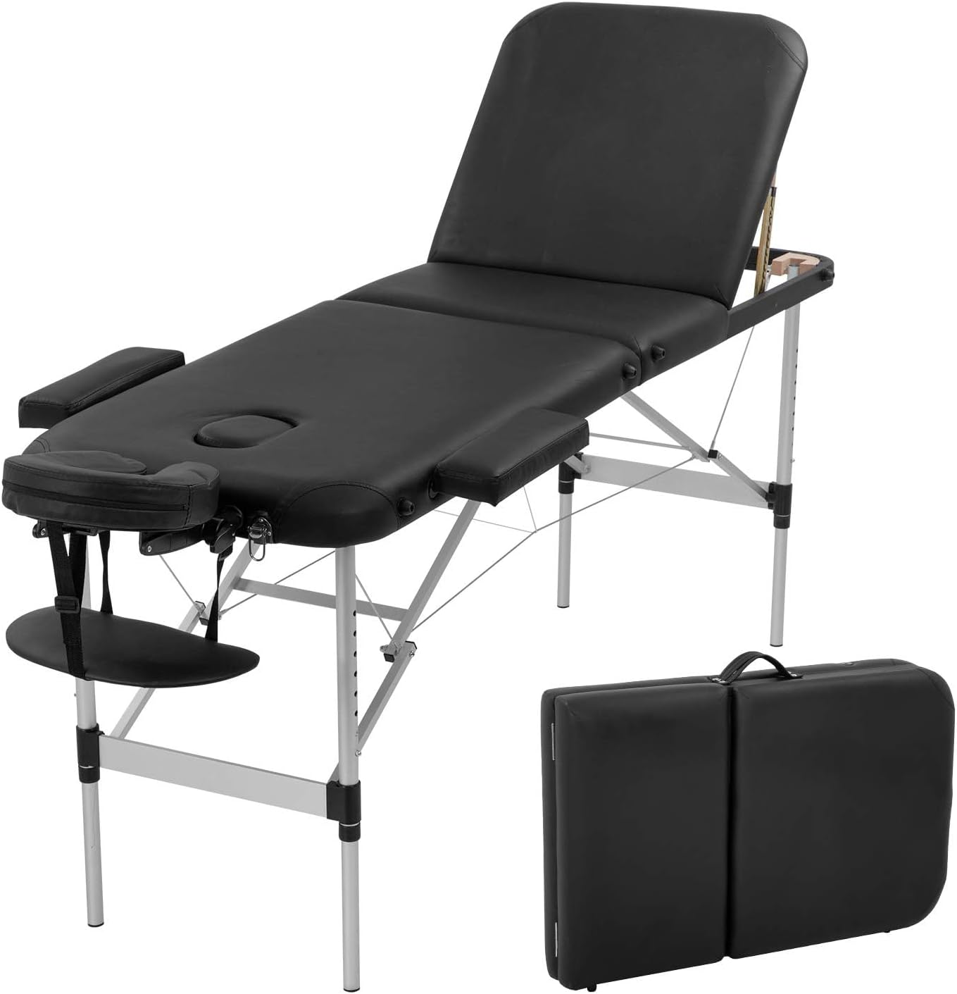 BestMassage Aluminium Massage Bed Portable Massage Table 28 inch Wide Lash Bed Height Adjustable 3 Folding Spa Table with Non-Woven Bag for Spa Footmassage Facial CareSpa Tattoo
