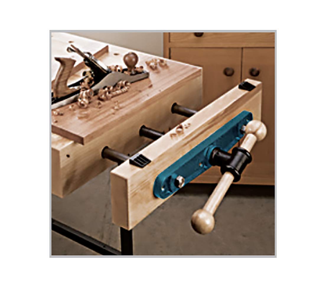 Groz Woodworking Front Vise, 7-1/8" Jaw Width, 8-1/4" Jaw Opening, Cast Iron Body and Handle Socket, Precision Rolled Threads with Twin Guides