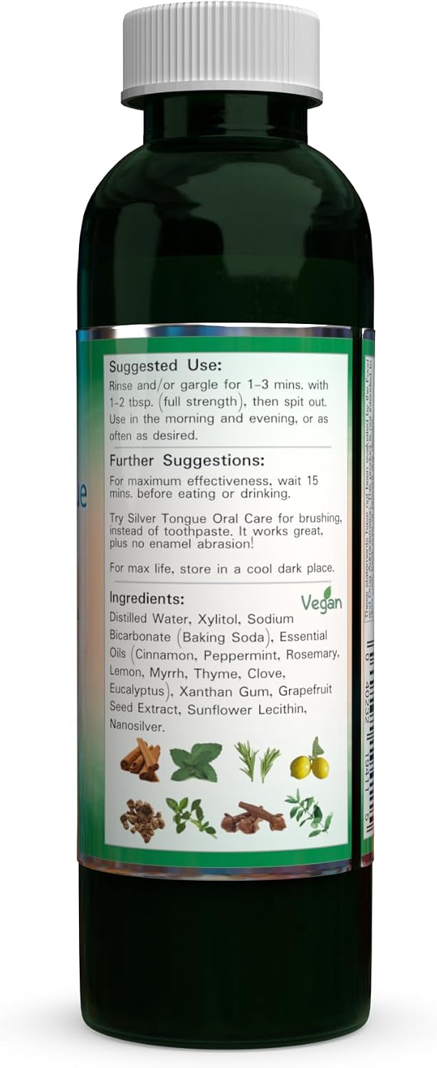 Silver Tongue Oral Care - All Natural Colloidal Silver Mouthwash, 16 oz.