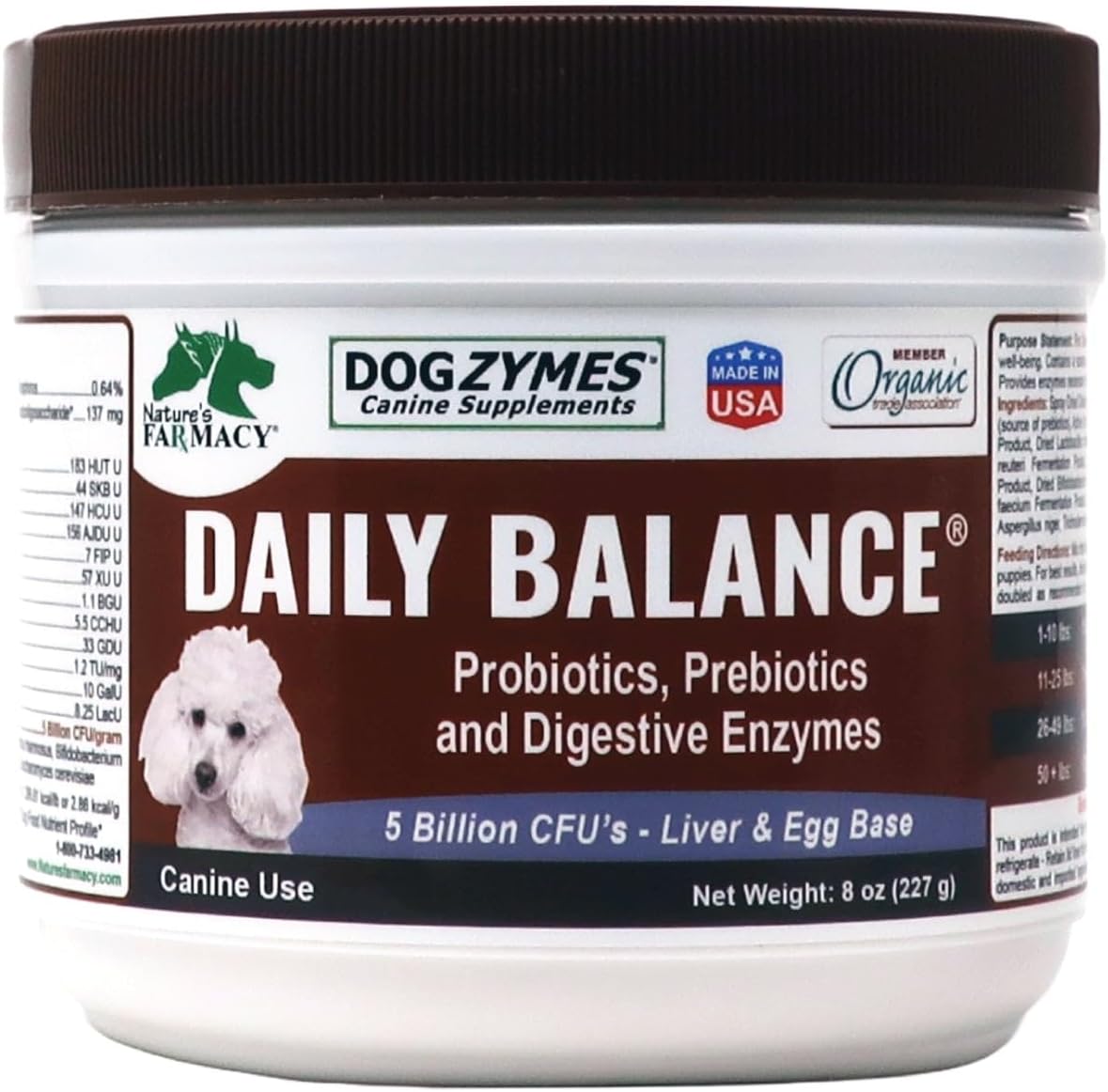 Dogzymes Probiotic Daily Balance - Supplies Nutritional Support and Live microorganisms for intestinal Well-Being as Well as enzymes for Proper Digestion. Liver and Egg Base. (1 Pound)